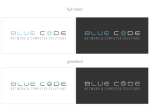 Blue Code [Network & Computer Solutions = 2nd portion of logo] | Logo Design by Amduat Design