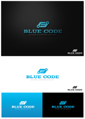 Blue Code [Network & Computer Solutions = 2nd portion of logo] | Logo Design by goranvisnjic82