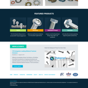 ITW Shakeproof Manufacturer New Web Design | Web Design by Channel Studio