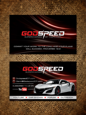 Striking Business Card for Exotic Car Ministry | Visitenkarten-Design von Sandaruwan