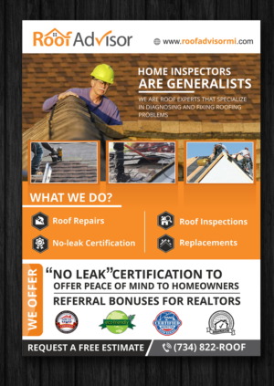 Roofing Company Realtor Marketing Flyer | Flyer-Design von ecorokerz