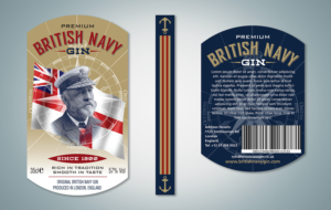 Design of Labels for British Navy Gin bottle | Packaging Design by The Freelance Designer