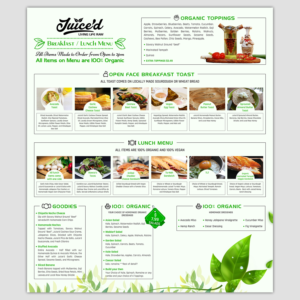 Juice'd Food Menu | Menu Design by SAI DESIGNS