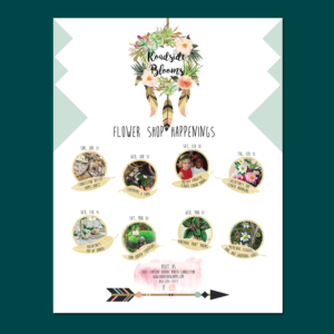 Boho Flower and Curiosities Shop Needs a Non-tradtional Calendar of Events | Flyer Design by banedsgn