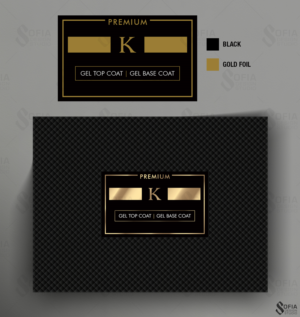 K Premium Gel Top Coat & Base Coat Box Design  | Packaging Design by SofiaDesignStudio