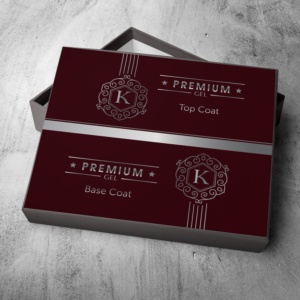 K Premium Gel Top Coat & Base Coat Box Design  | Packaging Design by paulkanjosh