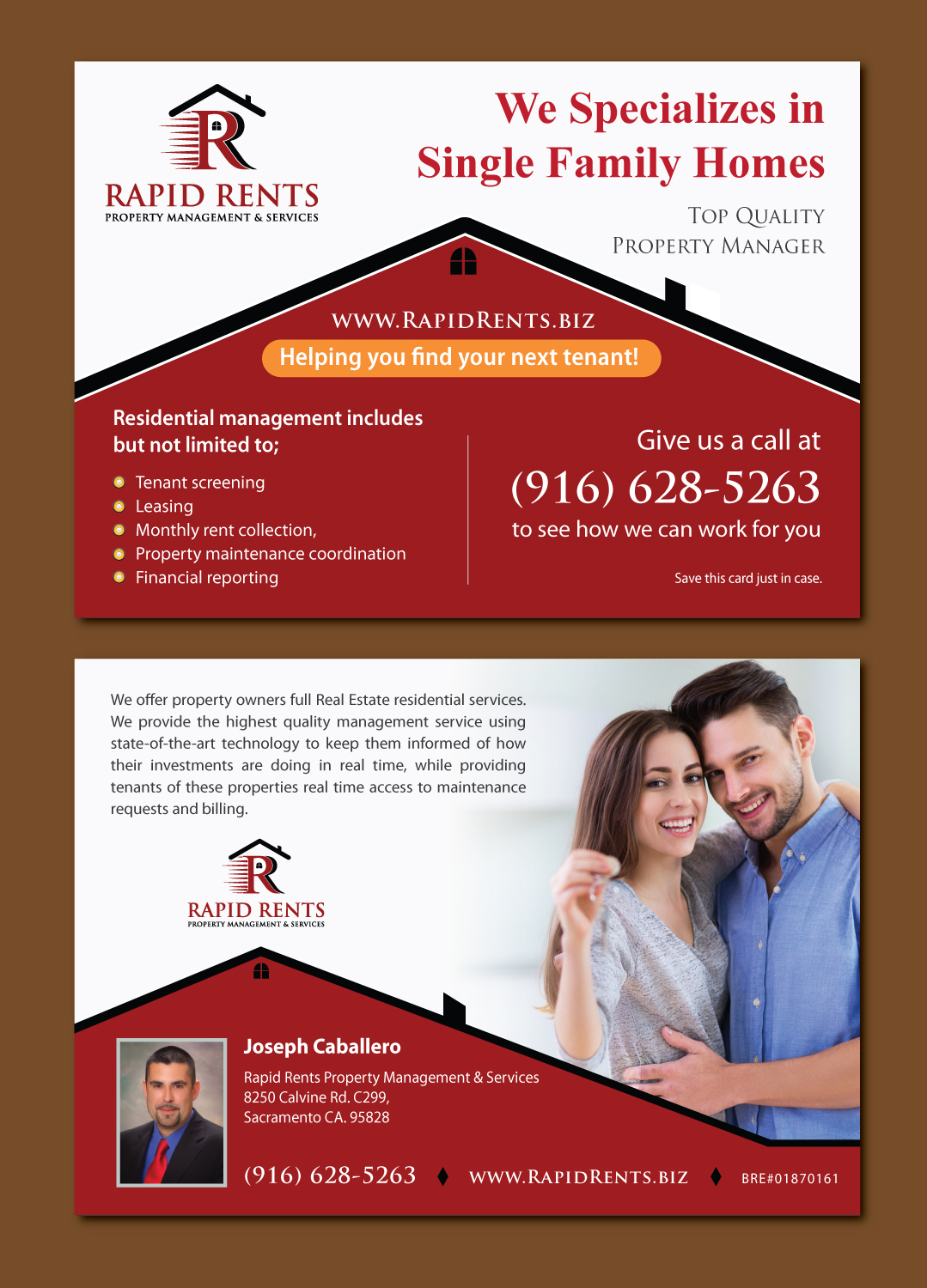 Postcard Design by meet007 for Rapid Rents Property Management & Services | Design #17489796