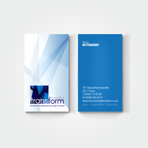 Business Card Design by Younggrasshopper for Transform Media UG | Design #17558379