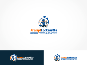 PROMPT LOCKSMITHS, on time everytime, 1300 LOCKOUT, www.promptlocksmiths.com.au | Logo Design by ArtTank