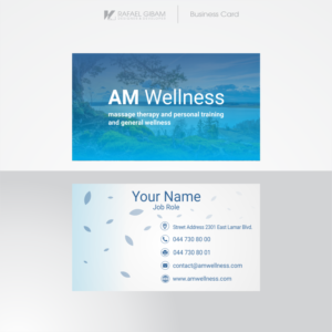 Massage Therapy and Personal Training Business Card (AM Wellness) | Business Card Design by Rafael Willames