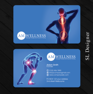 Massage Therapy and Personal Training Business Card (AM Wellness) | Business Card Design by SL Designer