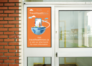 Travel Health Now Window Decal | Signage Design by Maestroto