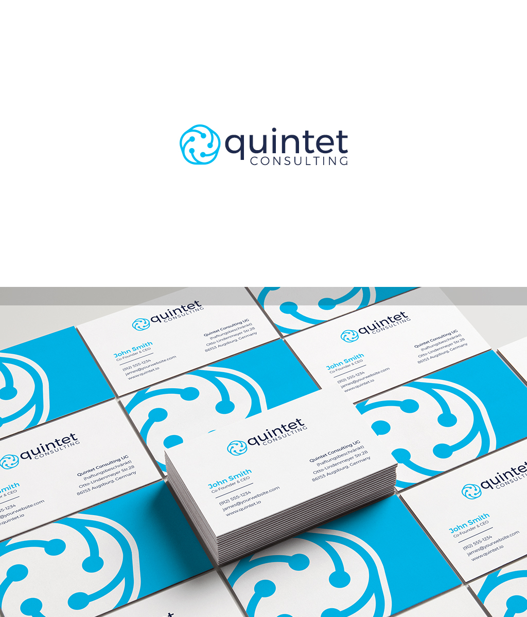 Logo and Business Card Design by JohnM. for Quintet Consulting UG (haftungsbeschraenkt) | Design #17796130