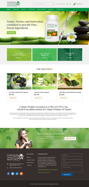 Unique Products of Nature new website design | Web Design by lemosys infotech