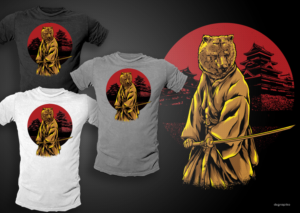 Bear faced Samurai design t-shirt | T-Shirt-Design von dsgrapiko