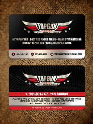  Towing company card on one side and our  Autobody and collision repair shop card  on the other | Business Card Design by Sandaruwan