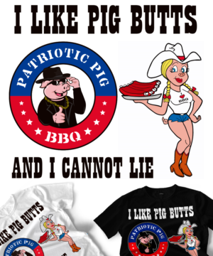 Patriotic Pig BBQ Needs a New T-Shirt | T-shirt Design by StudioD™