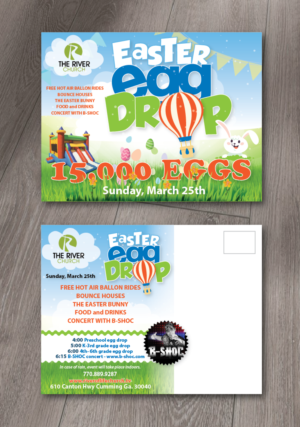 The River Church Community Easter Egg Drop | Postcard Design by alex989