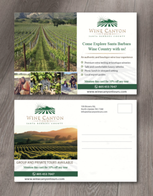 Wine Canyon Tours Post Card/Flyer  | Flyer-Design von alex989