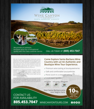 Flyer Design by ecorokerz for Wine Canyon Tours | Design #17776417