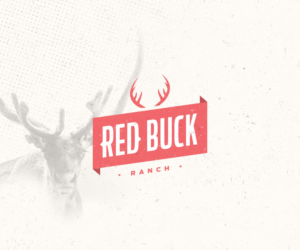 Red Buck Ranch and have a large deer buck head in it.  | Logo Design by iamf