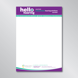 Hello Hearing Letterhead redesign project | Letterhead Design by tavi