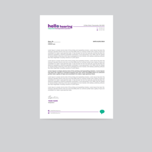 Hello Hearing Letterhead redesign project | Letterhead Design by bdesigner9