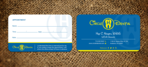 Circle H Dental Appointment Cards | Business Card Design by Sandaruwan