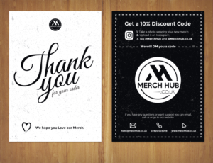 A5 Flyer to say Thank You for your Order, How to get a 10% discount and support option V2 | Flyer-Design von MNM