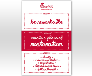 Mission Sign for Chick-fil-A Sugarloaf & 316 | Poster Design by Luniere Designs