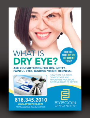 Modern Dry eye Poster for eye center, Optometrist office | Poster Design by rkailas