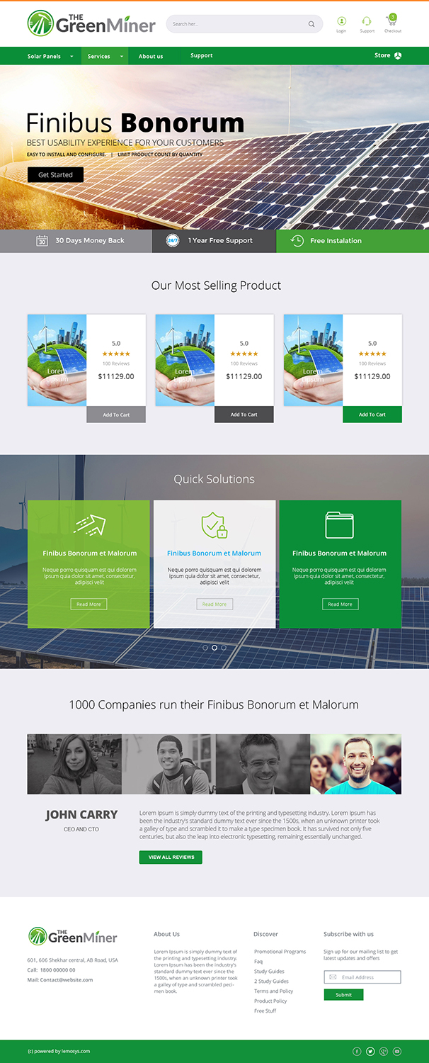 Web Design by lemosys infotech for The Green Miner | Design #17904438