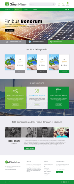 Green Miner - Crypto Currency Miner Powered by Renewable Energy Website | Web Design by lemosys infotech