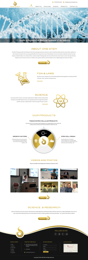 One Stem Inc - Cutting-Edge Biotech Laboratory - Sleek & Sophisticated | Web Design by Sbss