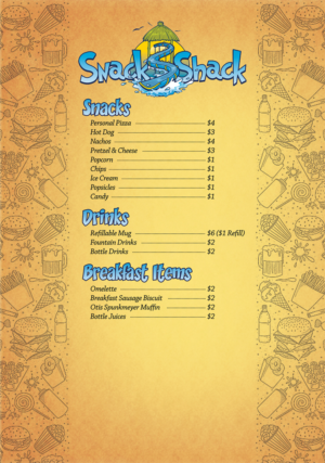 Snack Shack Menu | Flyer Design by LeonFX