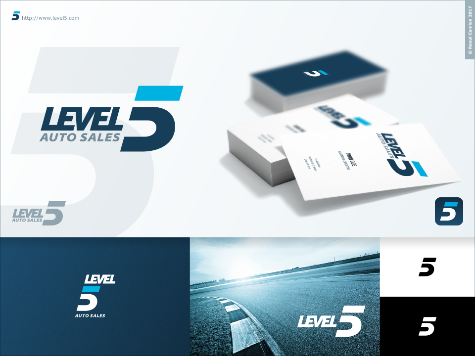 Logo Design by Raoul Camion for Level 5 Auto Sales | Design #18007759