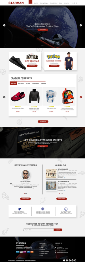 Starman - Ecommerce Products and Apparel Website | Web-Design von bdesigner9