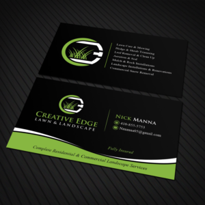 Business Card for Creative Edge Lawn & Landscape | Business Card Design by Sandaruwan