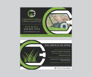 Business Card for Creative Edge Lawn & Landscape | Business Card Design by Cut and Glue