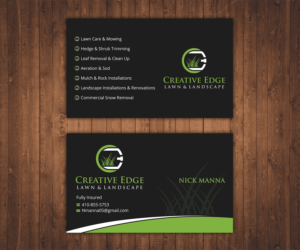 Business Card for Creative Edge Lawn & Landscape | Business Card Design by Stylez Designz