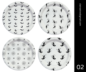 Halloween themed designs to be printed on plasticware | Graphic Design by Claireative