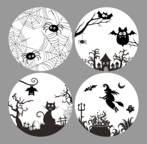 Halloween themed designs to be printed on plasticware | Graphic Design by artexalt