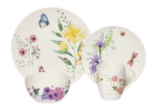 Dinnerware set: Butterflies and Flowers | Graphic Design by alex989