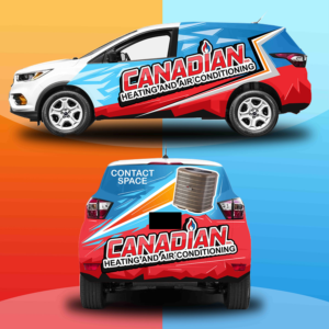 Vehicle wrap for salesman car in the heating and cooling business | Graphic Design by Falih A