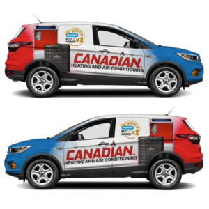 Vehicle wrap for salesman car in the heating and cooling business | Graphic Design by Zainny Azuar