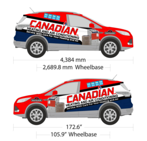 Vehicle wrap for salesman car in the heating and cooling business | Graphic Design by The Faisal