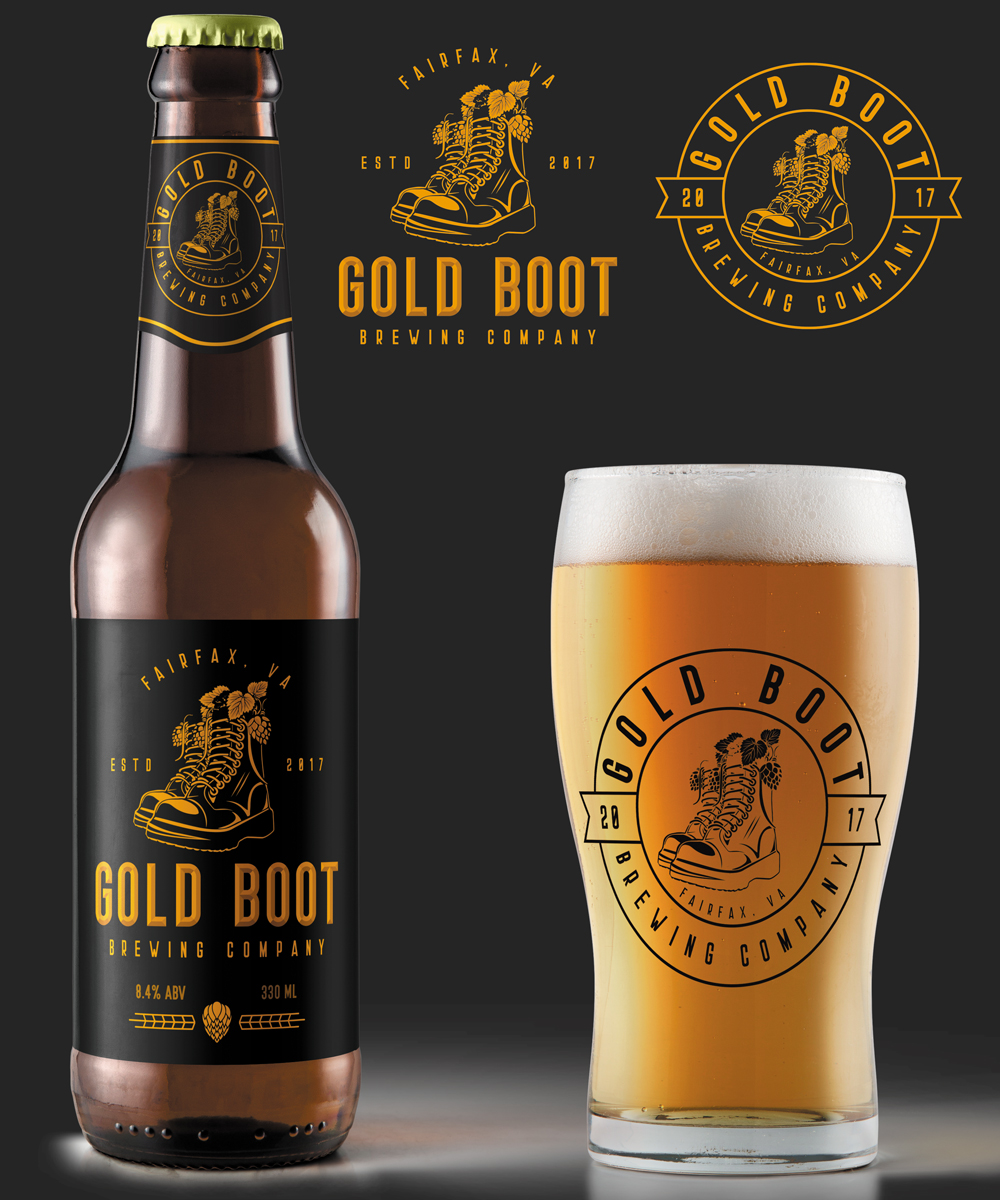 Logo Design by ART DEPOT for Gold Boot Brewing Company | Design #18293886