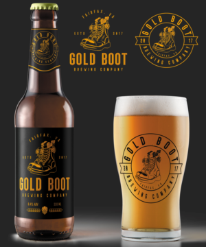 Gold Boot Brewing Company/ Est. 2017/ Fairfax, VA | Logo Design by ART DEPOT