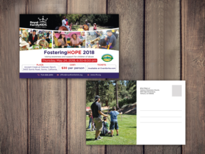 Postcard for our major fundraising event - RaisingHOPE2018 | Postkarten-Design von creative.bugs