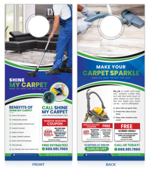 Carpet Cleaning Door Hanger Design Project | Postcard Design by SAI DESIGNS